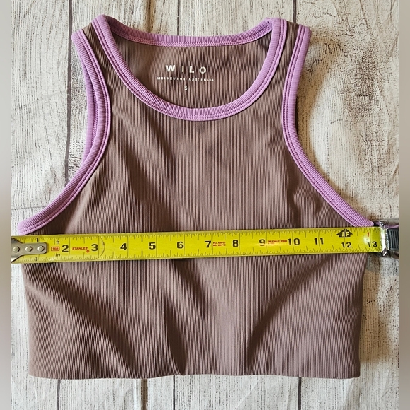 Wilo the Label Size Small Racerback Longline Ribbed Sports Bra Cropped Activewea - Picture 6 of 7